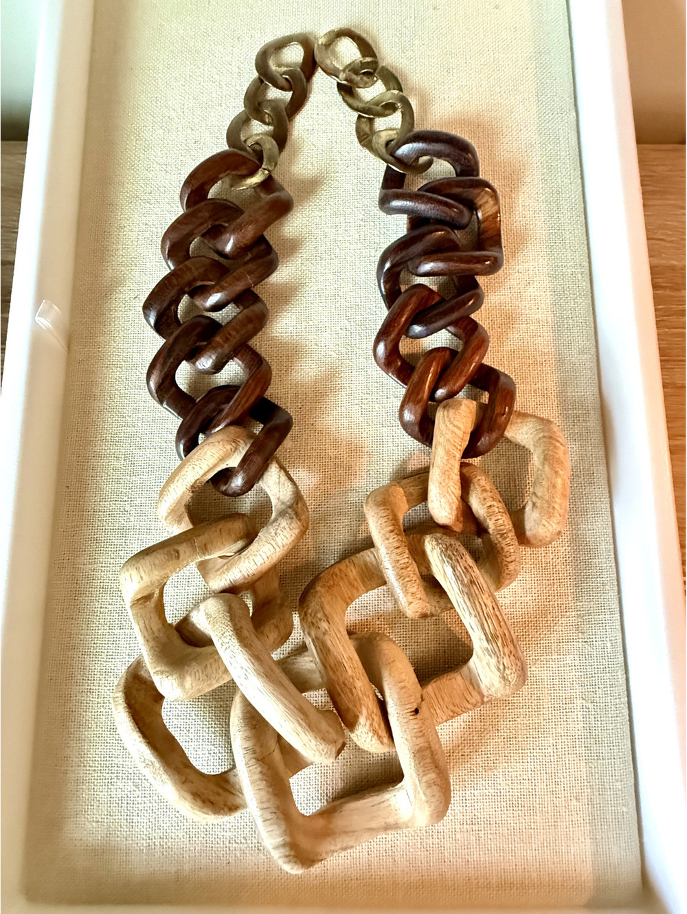 Noonday Collection "Folktale" Wood Link Statement Necklace, Bangle & Earring Set - Picture 4 of 4